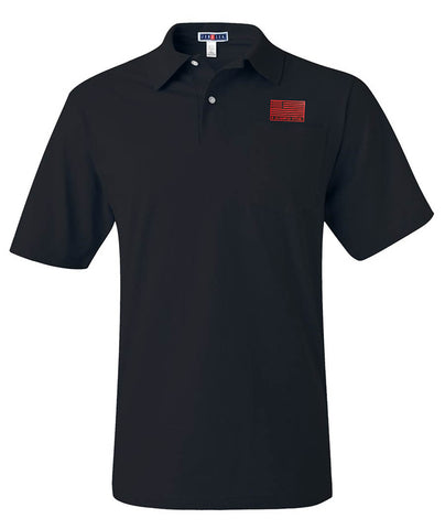 Limited Edition: XL Black Pocketed Sport/Polo Shirt with ECV Flag