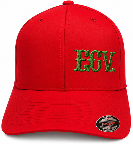 CAP: red lg/xl Flex Fit with a green ECV®