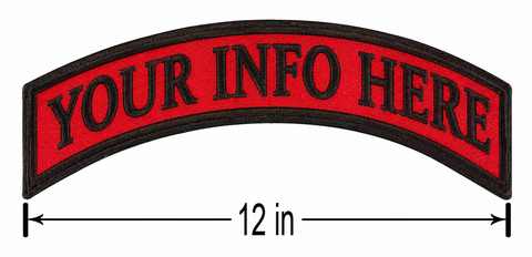 Rocker Patch 12 Inch Custom Top red or Black