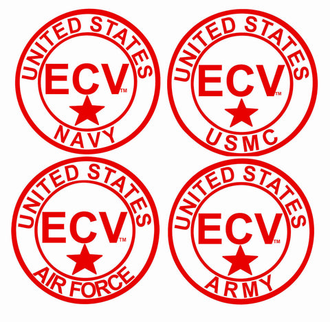 4 INCH ECV® MILITARY WINDOW STICKERS