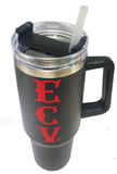 40 oz ECV Tumbler with Handle and Straw