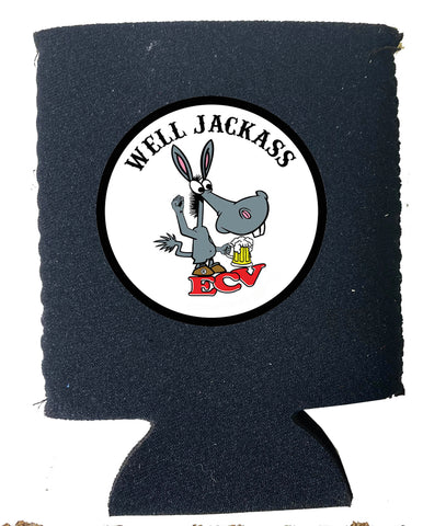 Red or Black Well Jackass ECV Pocket Koozie