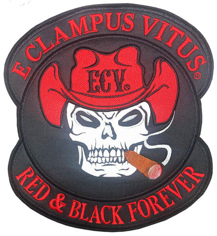 12 INCH RED & BLACK FOREVER  BACK PATCH...