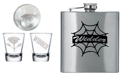 Widder Special Flask& Shot Glass.