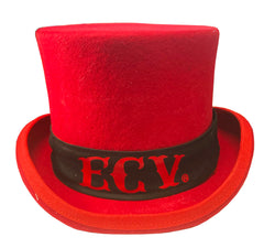 Unique Red top hat with ECV® hat band