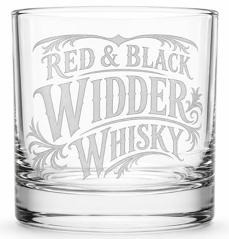 10 oz etched Widder Whisky glass