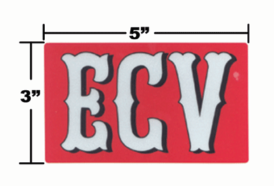 Red ECV 3X5 Sticker