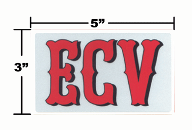 Silver ECV 3X5 Inch Sticker