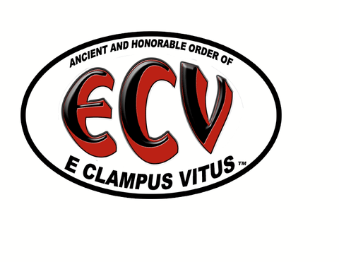 5 inch Oval -  ECV Red & Black Sticker