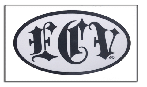 5 inch Oval - ECV Black & White Sticker