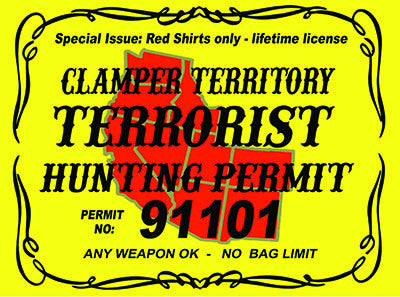 2 x 3 Inch Terrorist Hunting Permit Sticker
