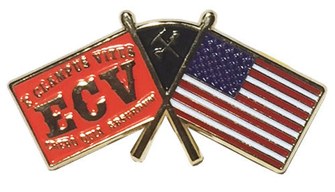 ECV and American Flags Pin