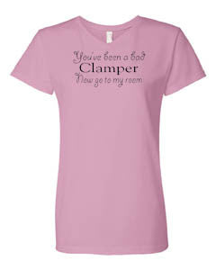 Pink Widder V-Neck "Bad Clamper" T-Shirt