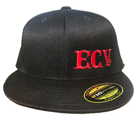 Black ECV Flat Bill Flex Fit Cap