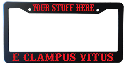 Custom ECV black plastic License plate frame