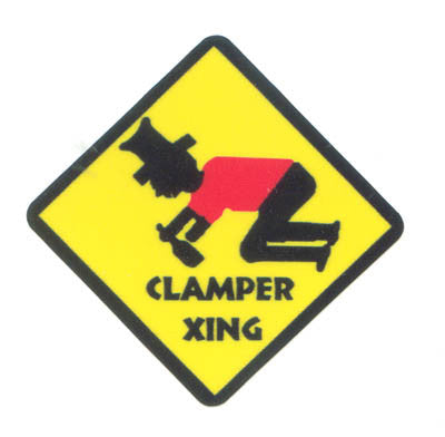 3 x 3 Inch Clamper Crossing Sticker