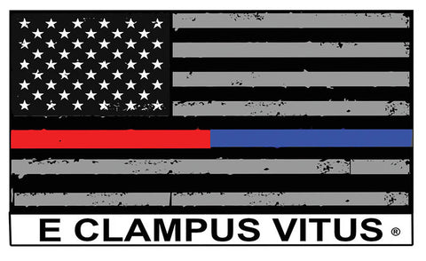 ECV Thin Red & Blue Line Flag Sticker.