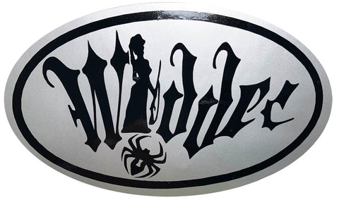 WIDDER SILVER  5 IN OVAL STICKER
