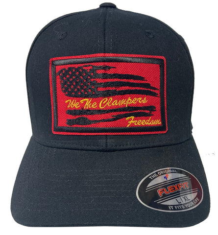 We The Clampers Freedom patch on a LG/XL Black Flex Fit