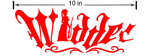 10 Inch Widder with a Rifle Window Sticker