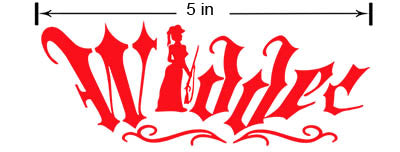 5 Inch Widder with a Rifle Window Sticker